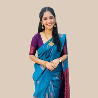 Right profile emphasizing blouse and fabric richness