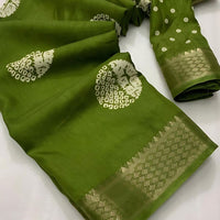Studio close-up of pallu print and cotton crape weave