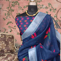 Front-facing view revealing digital blue elegance in movement