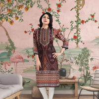Front view against waking desert, fabric rippling like heat waves