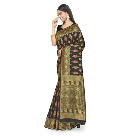 Black silk exploded view, gold borders dissected like circuit boards