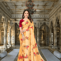 Unstitched blouse fabric for beige saree – sleeve options
