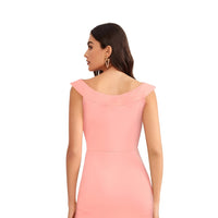 Back view of Celestina’s Blush Mirage dress without background