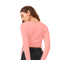 Back studio view of CELESTINA peach top