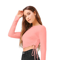  Studio shot of peach full sleeve round neck women’s top