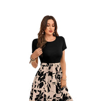  Side view of the printed dress showing pattern flow without background