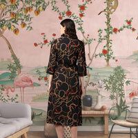 Rear angle showing print’s dangerous drape