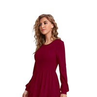 Front view of Maroon Crimson Aether dress with no background