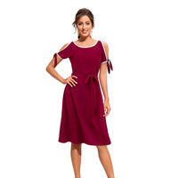 Dress isolated, looking falsely demure