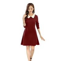 Studio front view – maroon with white collar combo
