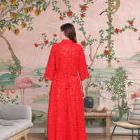 Rear angle showcasing the embroidered flame motif