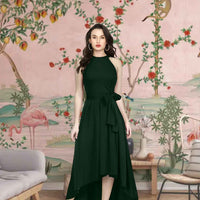 Front view: Halter neck framing the verdant void