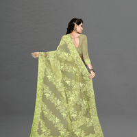 Flat lay in studio setting, pista green net resembling floating mist