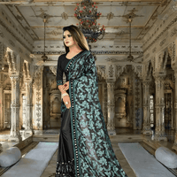 Green Lycra saree styled for office wear - comfortable and professional work attire