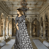 Close-up of stretchable lycra fabric for wrinkle-free office saree