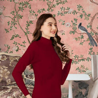  Left angle of maroon full sleeve women's t-shirt