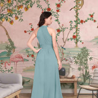 Rear angle showing the hem’s liquid descent