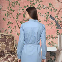 Back angle showing tailored silhouette with nautical stitching