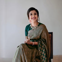 Seated pose on antique palace furniture