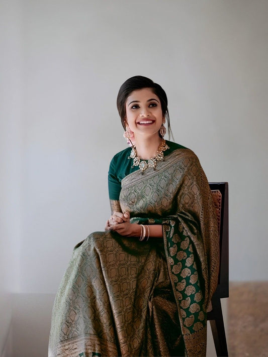 Seated pose on antique palace furniture