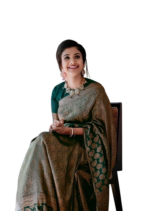 Seated pose on antique palace furniture