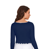  Rear view showcasing full stretch fit and cropped back