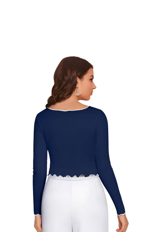  Rear view showcasing full stretch fit and cropped back