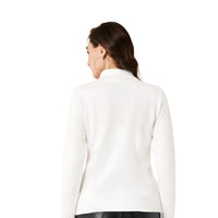  Back studio shot of full sleeve white t-shirt for women