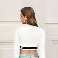 Rear angle—clean white finish on snug hosiery fabric