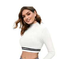 Right side view—pure white crop top, clean lines
