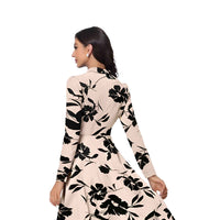 Backside view of the cream dress without background