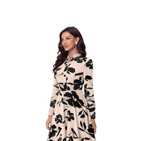 Side pose of full sleeve dress without background