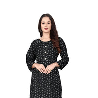  Front view of black rayon kurti without background