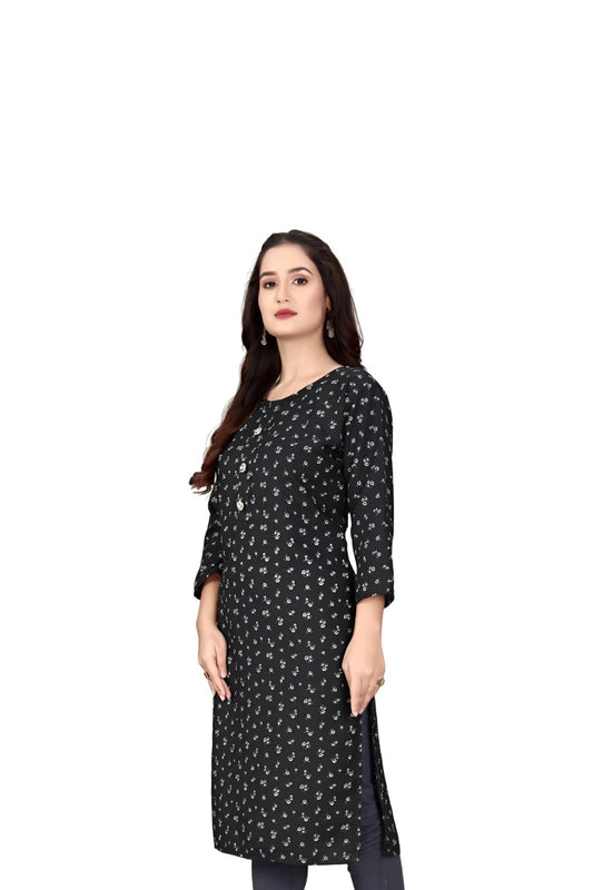 Side view of kurti showing sleeve design and flow