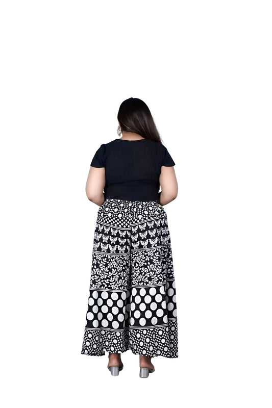 Back waistband and flowing cut clearly displayed