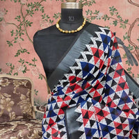 Front view showing multicolor print over deep base in majestic backdrop