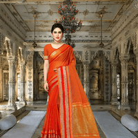 Traditional pose with saree spread elegantly, highlighting vibrant hues