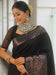 Model standing tall in dramatic drape