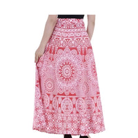 Front view wrapped in temple tones, skirt flaring like devotion