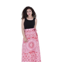 Front view wrapped in temple tones, skirt flaring like devotion