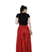 Rear studio shot of Jaipur printed red palazzo