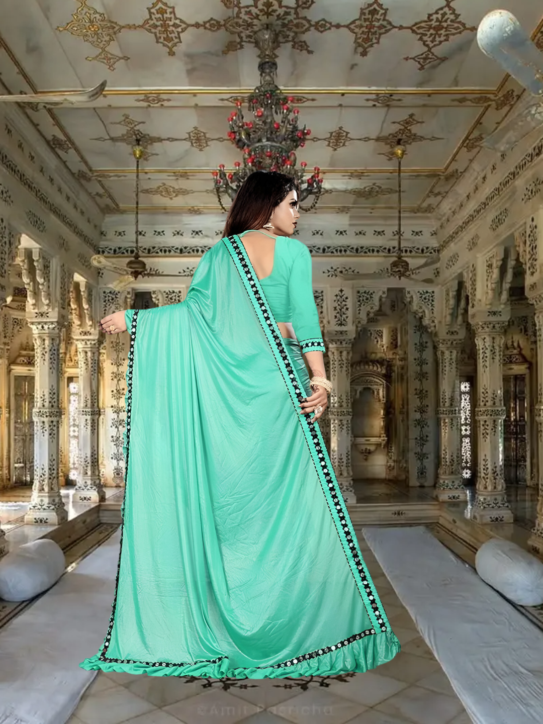 Close-up of stretchable Lycra fabric showing wrinkle-resistant quality