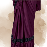 Side-by-side of matte Lycra saree and shiny blouse texture