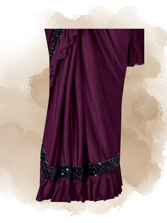 Side-by-side of matte Lycra saree and shiny blouse texture