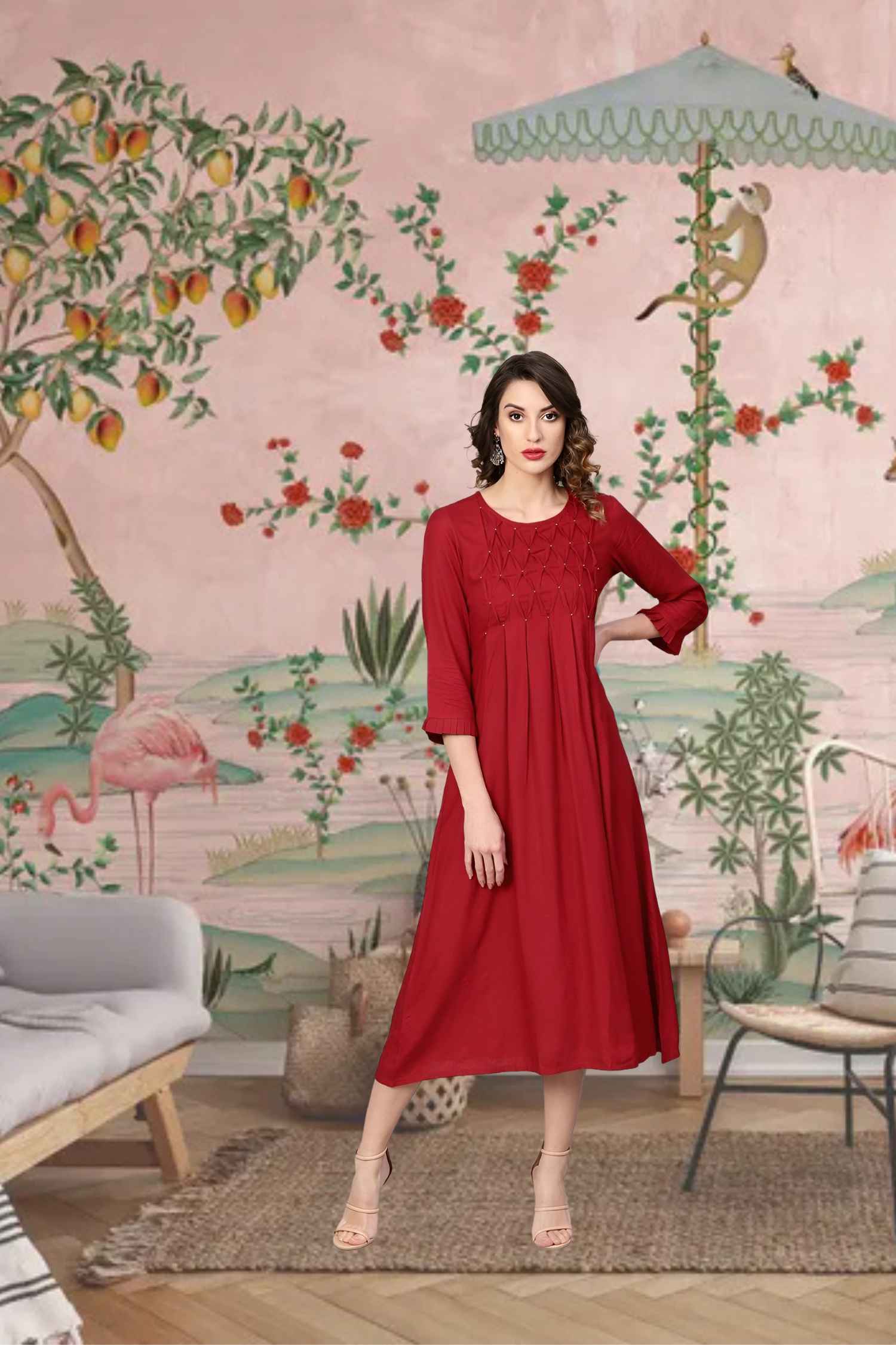 Front view: Sleeves catching last light