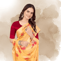 Subtle metallic accents on saree pallu