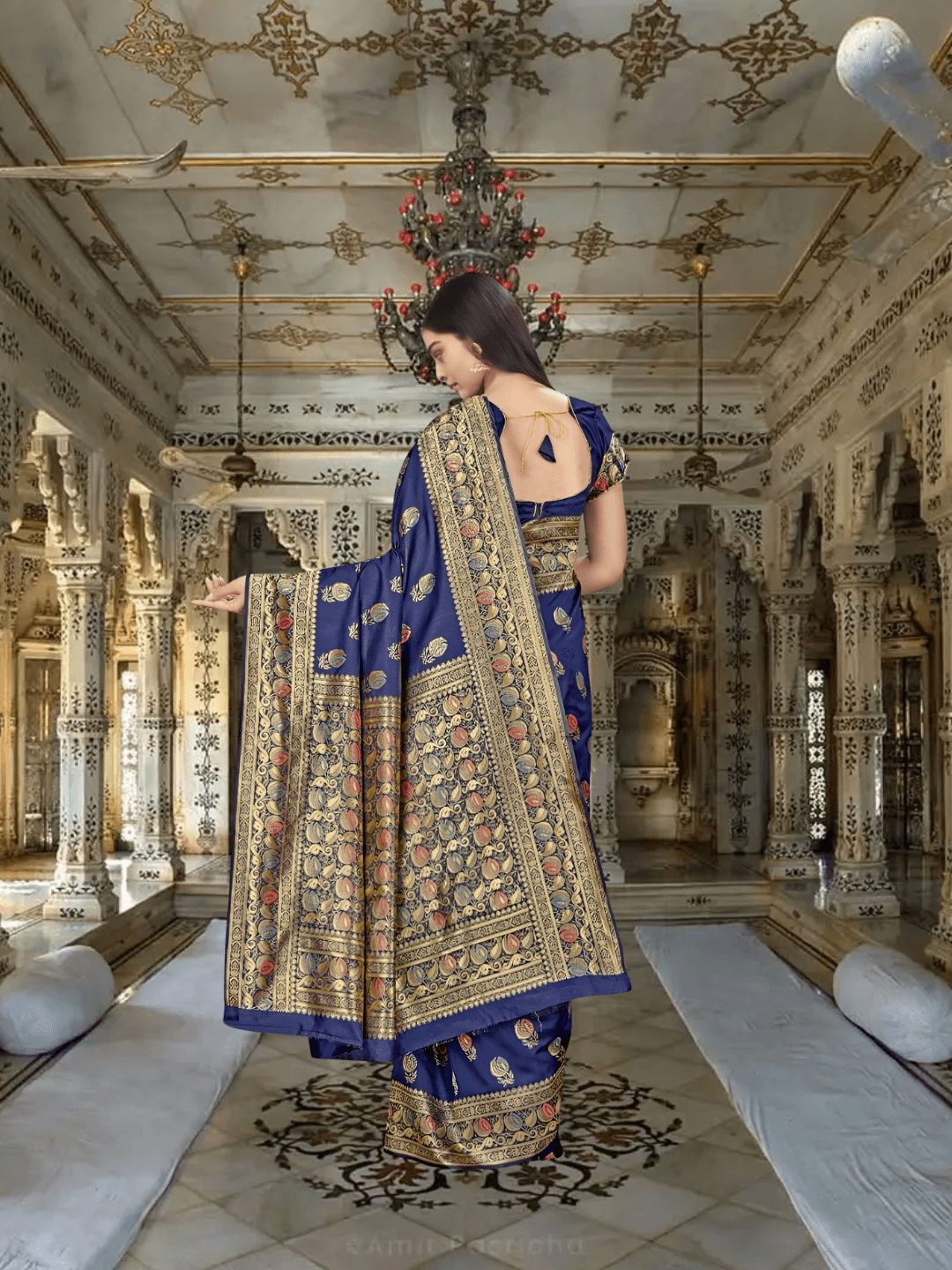Saree draped under