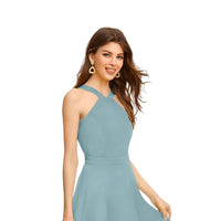 Pista halter dress angled pose without background