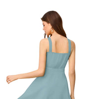  Transparent back shot of pista green stretchable dress