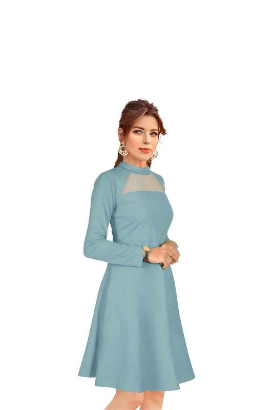 No-background angled view of pista monochrome stretchable dress